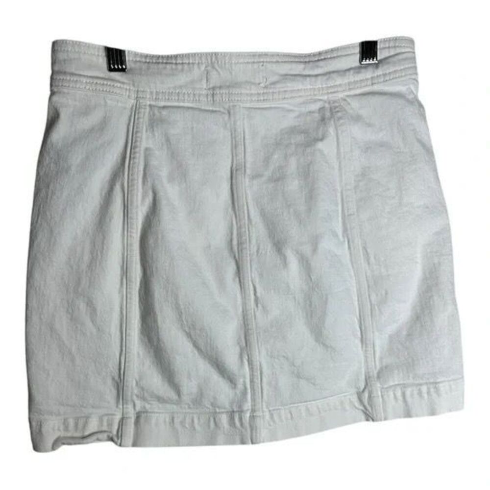Madewell Stretch Denim A-Line Button Front Mini Skirt in Tile White Size 2 - Picture 3 of 10